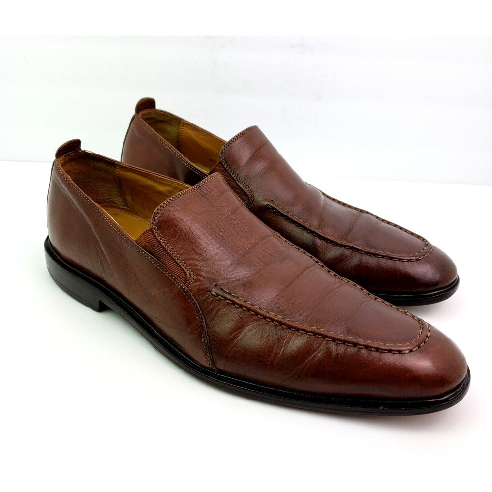 Cole Haan Mens Size 10.5 Brown Leather Slip On Formal Dress Loafer Shoes C06402